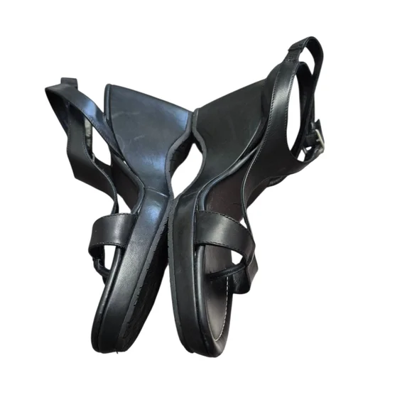 New In Box Donald J. Pliner Elegant Black Leather Sandals Size 10m - Picture 3 of 5